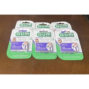 New 6 Packs Sunstar GUM Ortho Wax Pre-Cut For Braces discomfort, soreness